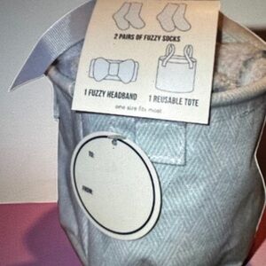 Gray Fuzzy Socks and Headband Set